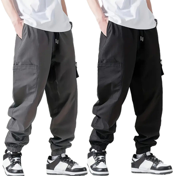 Férfi tavaszi és őszi kocogónadrág zsebes húzózsinórral, amerikai stílusú lezser, laza nadrág