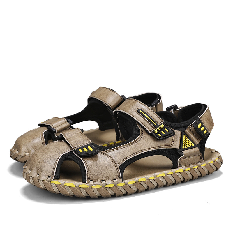 2024-es szandálok férfi nyári új strandcipők külkereskedelmi crossover plus size férfi alkalmi lélegző tépőzáras szandálok