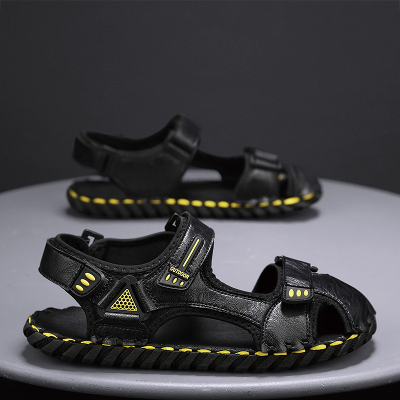 2024-es szandálok férfi nyári új strandcipők külkereskedelmi crossover plus size férfi alkalmi lélegző tépőzáras szandálok