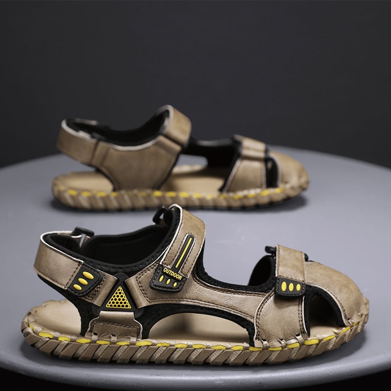 2024-es szandálok férfi nyári új strandcipők külkereskedelmi crossover plus size férfi alkalmi lélegző tépőzáras szandálok