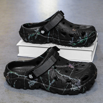 Vyriški vasariniai, plius dydžio paplūdimio bateliai, šviesiai skylėti, lauko dvigubo naudojimo madingi sandalai