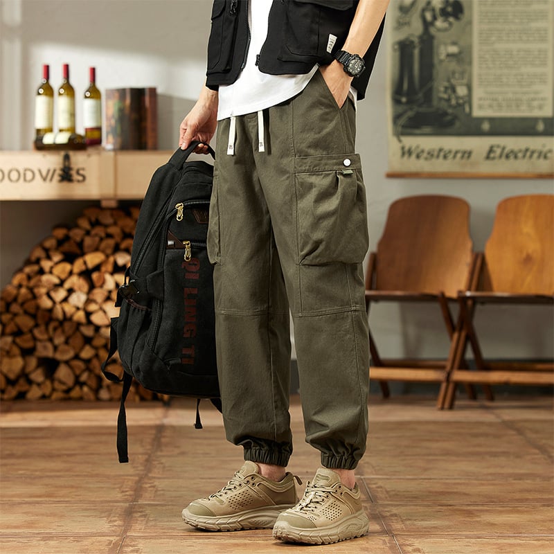 Tiszta pamut férfi és női amerikai stílusú darunadrág, magas derekú, széles szárú, utcai stílusú, karcsúsító, amerikai stílusú, retró, lábujjig érő, elegáns nadrág, férfi ruházat