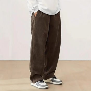 2025 őszi és téli népszerű tiszta színű európai és amerikai export Amazon férfi ruházat férfi kordbársony egyenes szabású alkalmi nadrág