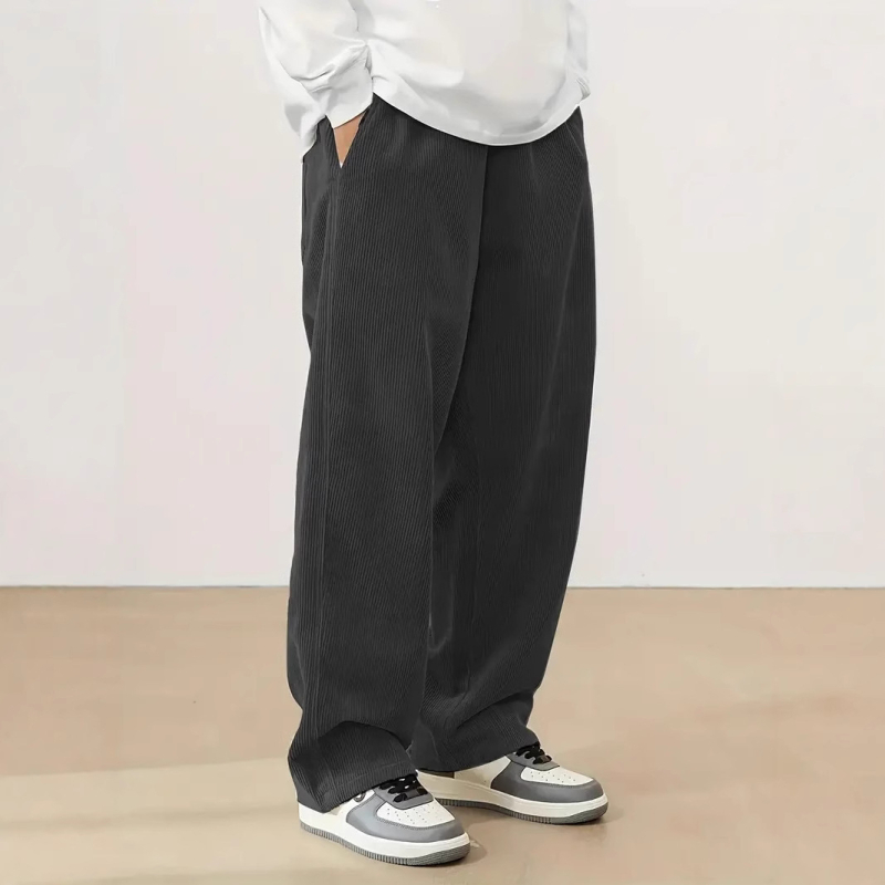 2025 őszi és téli népszerű tiszta színű európai és amerikai export Amazon férfi ruházat férfi kordbársony egyenes szabású alkalmi nadrág