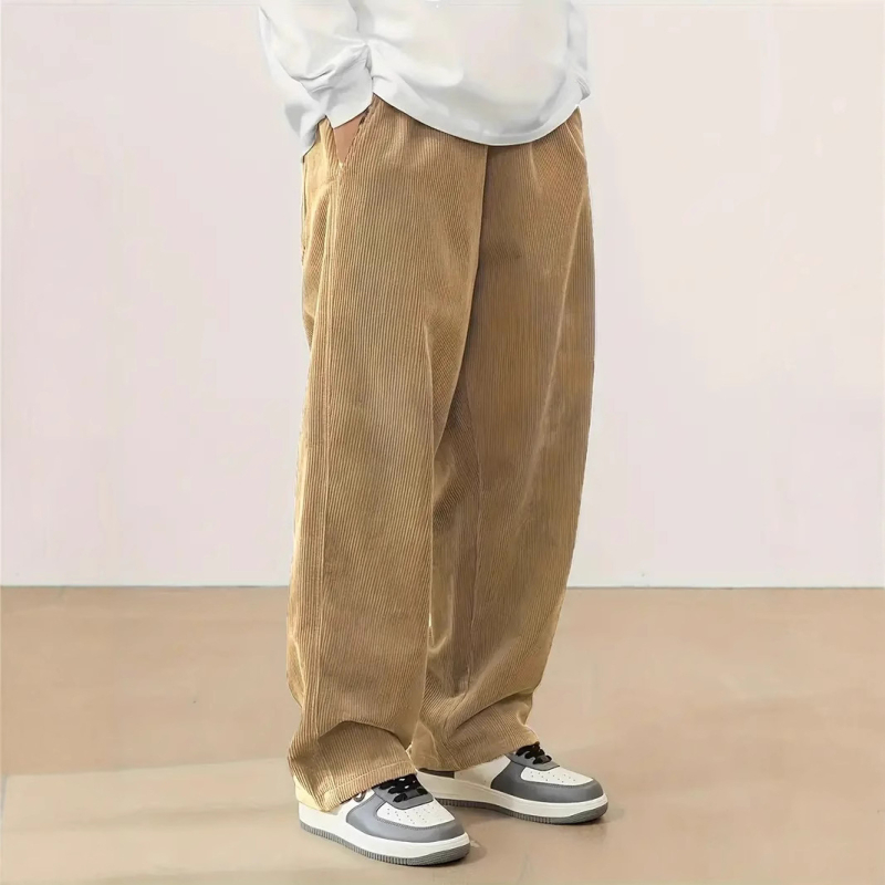 2025 őszi és téli népszerű tiszta színű európai és amerikai export Amazon férfi ruházat férfi kordbársony egyenes szabású alkalmi nadrág