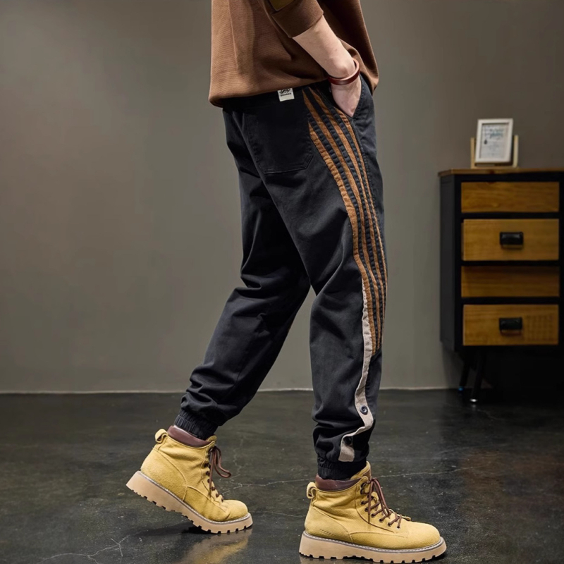 Őszi új divatos márkájú férfi lábszárvédős lezser nadrág, karcsúsító, divatos sport elasztikus derékkal, Harlan Crane nadrág