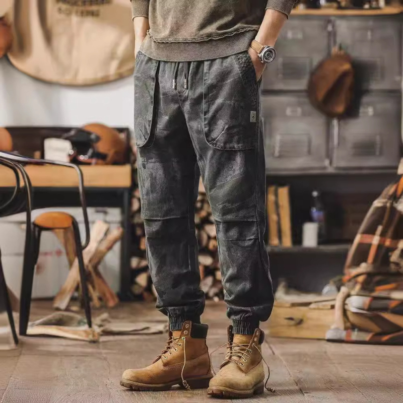 Amerikai retro főutcai overál férfi egyenes, bő szárú lezser nadrág 2024 új divatos belső nadrág