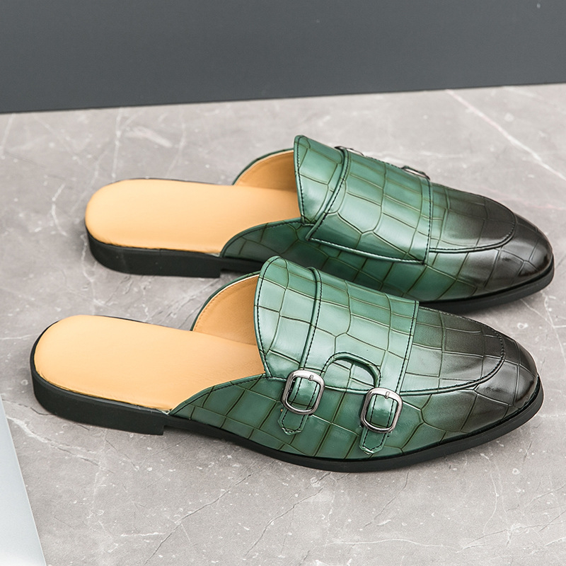 2025 Nyári Új Férfi Alkalmi Baotou Félcipő, Határokon Átnyúló, Plus Size Koreai Bőr Cipő, Üzleti Alkalmi Ruha Férfi Cipő