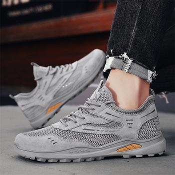 Férfi cipők 2025 tavaszi új hálós, lélegző, sportcipő, valódi bőr, könnyű, csúszásmentes, alkalmi cipők, plus size 4647
