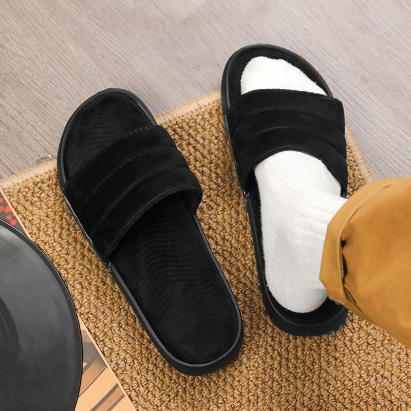 Egyszavas téli papucsok férfi külső ruházat velúr könnyű, jó ár-érték arányú külső ruházat puha talpú papucsok otthoni beltéri kényelmes papucsok