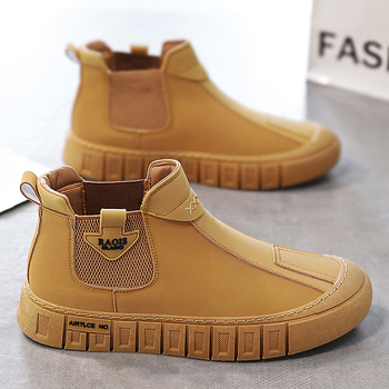 Διασυνοριακή Ζωντανή Μετάδοση Φθινόπωρο και Χειμώνας Mid-help Δερμάτινες Μπότες Martin Ρετρό Μπότες Μοτοσικλέτας Εργαλειοθήκη Βρετανικά Κολάν Ανδρικά Xu Heng 5 Εποχές