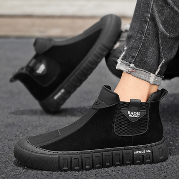 Διασυνοριακή Ζωντανή Μετάδοση Φθινόπωρο και Χειμώνας Mid-help Δερμάτινες Μπότες Martin Ρετρό Μπότες Μοτοσικλέτας Εργαλειοθήκη Βρετανικά Κολάν Ανδρικά Xu Heng 5 Εποχές