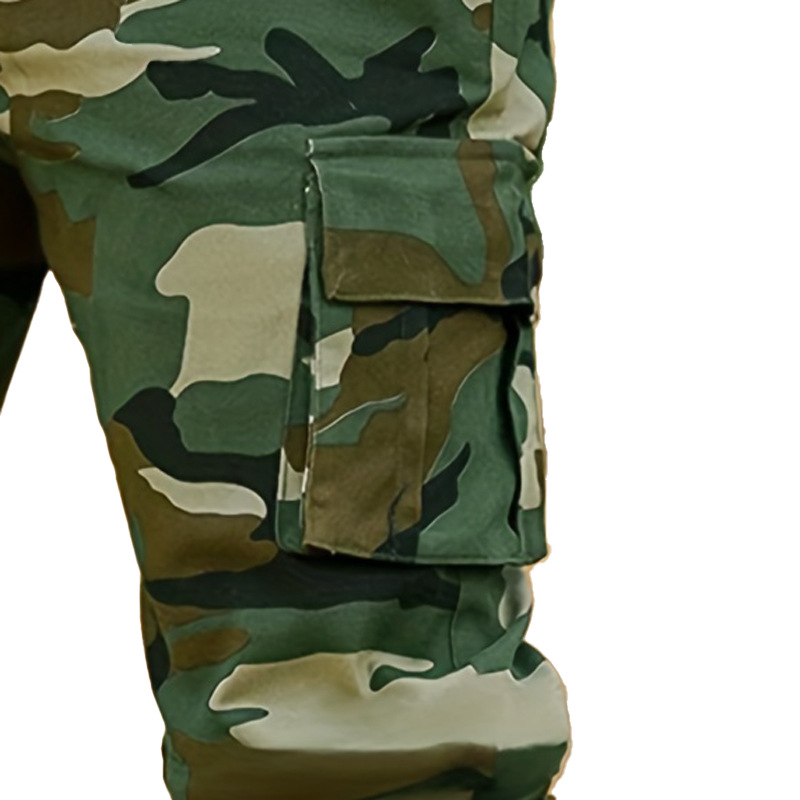 Salopetă bărbătească cu vârf camuflaj și buzunare multiple, sport, pantaloni casual, explozii de primăvară și toamnă, pantaloni largi pentru bărbați-H343