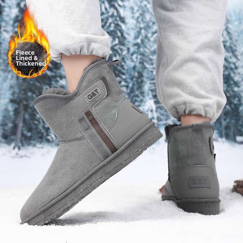 2024 Зимни нови мъжки памучни обувки, северни снежни ботуши за снежни дни, топли и издръжливи памучни ботуши Челси