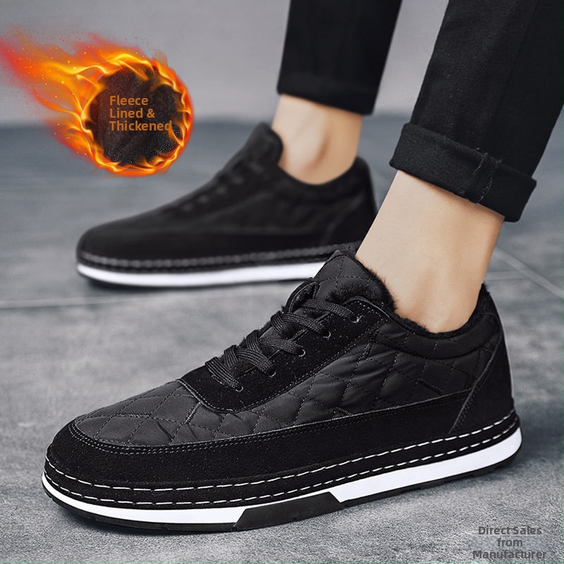 Talvised uued meeste kingad, fliisvoodriga, soojad, moetrendi meeste puuvillased kingad, polsterdatud madala säärega brokaadist lumesaapad