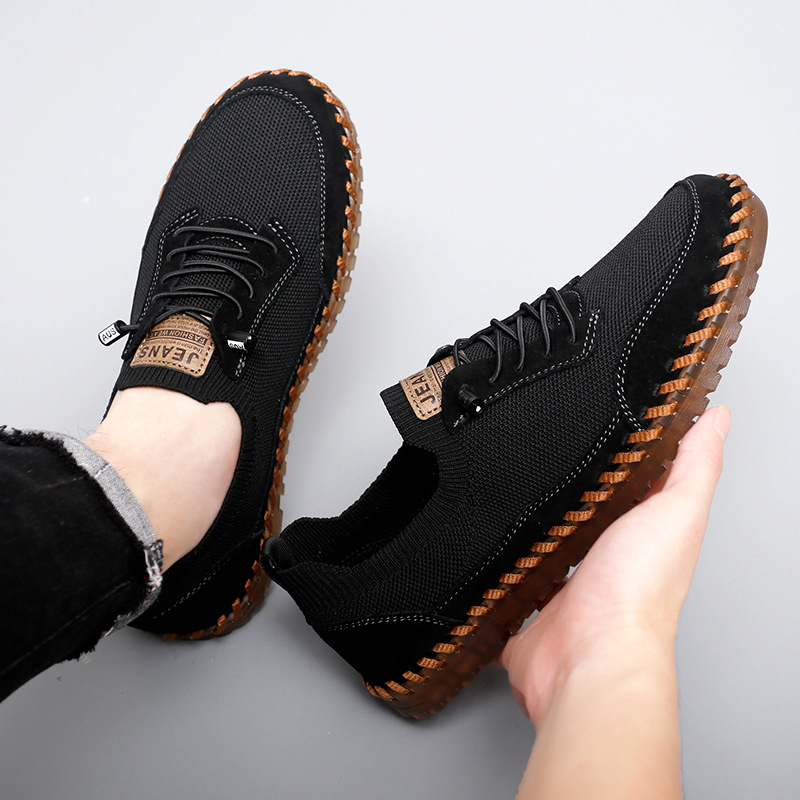 Proljetne i jesenske nove prozračne mrežaste muške cipele, ručno šivane ležerne jednoslojne cipele, mokasine s mekim potplatom za muškarce