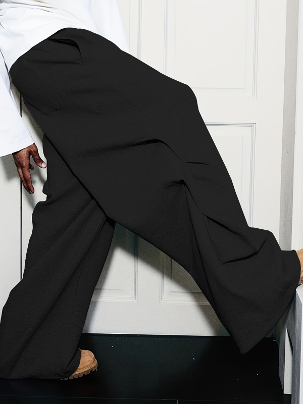 Prekogranične Amazon nove američke plisirane ležerne hlače širokih nogavica za muškarce i žene, drape ravne cijevi, duge trenirke s mikrorogovima