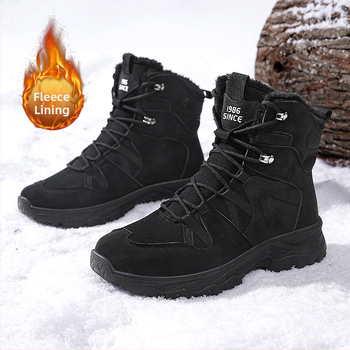Βαμβακερά παπούτσια ανδρικά φθινοπωρινά και χειμερινά παπούτσια ορειβασίας με χοντρή σόλα, αθλητικά παπούτσια αναψυχής, ανδρικά ζεστά παπούτσια χιονιού με επένδυση fleece