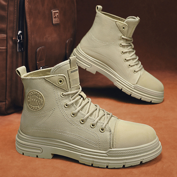 Sügisesed uued meeste Martini kingad riidest. Hingavad kõrge säärega tossud, trendikad meeste õues kasutatavad tööriided, saapad, meeste kingad.