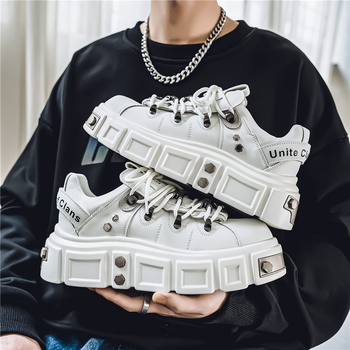 Ανδρικά Παπούτσια Νέα Χοντρή Σόλα Αυξημένης Παπούτσια Casual Σανίδα Δημοφιλή στο Διαδίκτυο Δημοφιλή Μοντέρνα Μάρκα Niche Design Sense Shoes Διασυνοριακά Παπούτσια Μεγάλων Μεγεθών