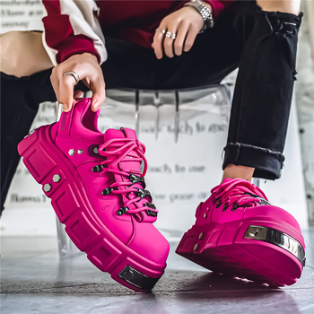 Ανδρικά Παπούτσια Νέα Χοντρή Σόλα Αυξημένης Παπούτσια Casual Σανίδα Δημοφιλή στο Διαδίκτυο Δημοφιλή Μοντέρνα Μάρκα Niche Design Sense Shoes Διασυνοριακά Παπούτσια Μεγάλων Μεγεθών