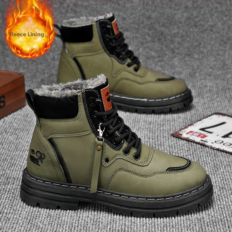 Melni Martina zābaki vīriešiem, plus izmēra 45, ar vilnas oderi, silti 46, ūdensnecaurlaidīgi kokvilnas apavi 47, augsti darba zābaki, sniega zābaki vīriešiem 48