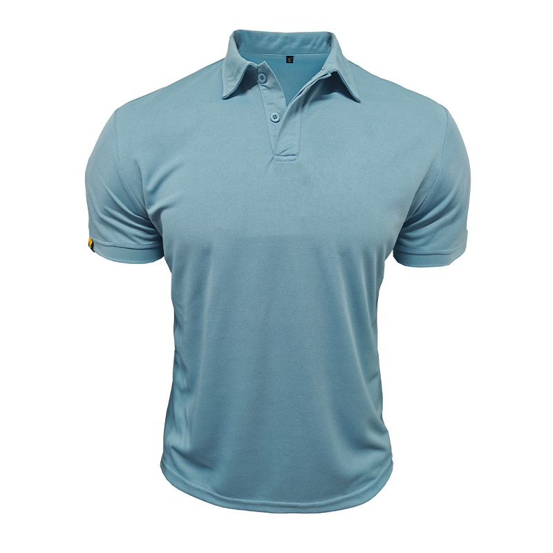 2025. aasta Amazoni suvine uus kiiresti kuivava materjali eksporditud polosärk meeste lühikeste varrukatega poolvarrukatega rinnamikrofoniga vabaaja T-särk