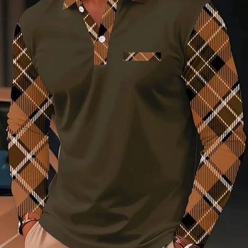 Kevad- ja suvine kvaliteetne disainiga populaarne geomeetrilise mustriga pikkade varrukatega nööpidega polosärk isiksuse revääriga topp MB14