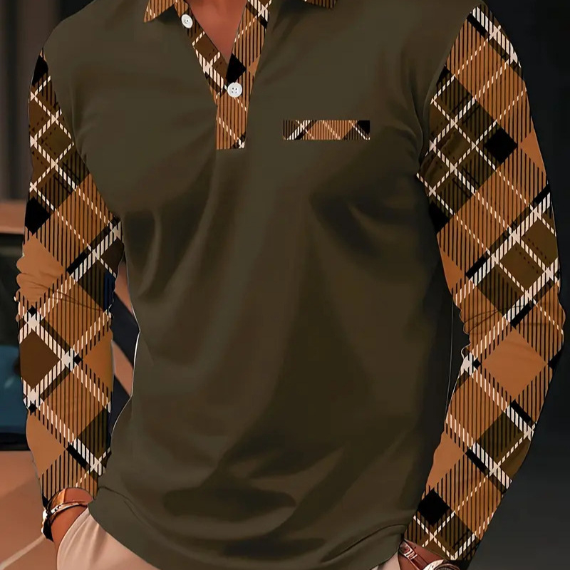 Kevad- ja suvine kvaliteetne disainiga populaarne geomeetrilise mustriga pikkade varrukatega nööpidega polosärk isiksuse revääriga topp MB14