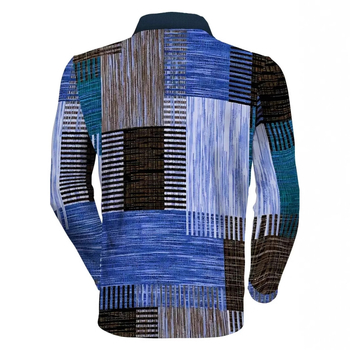 Ευρωπαϊκό και αμερικανικό AliExpress διασυνοριακό χρώμα γεωμετρικές γραμμές τρισδιάστατης εκτύπωσης ανδρικό μπλουζάκι POLO με φερμουάρ και χαλαρό φερμουάρ