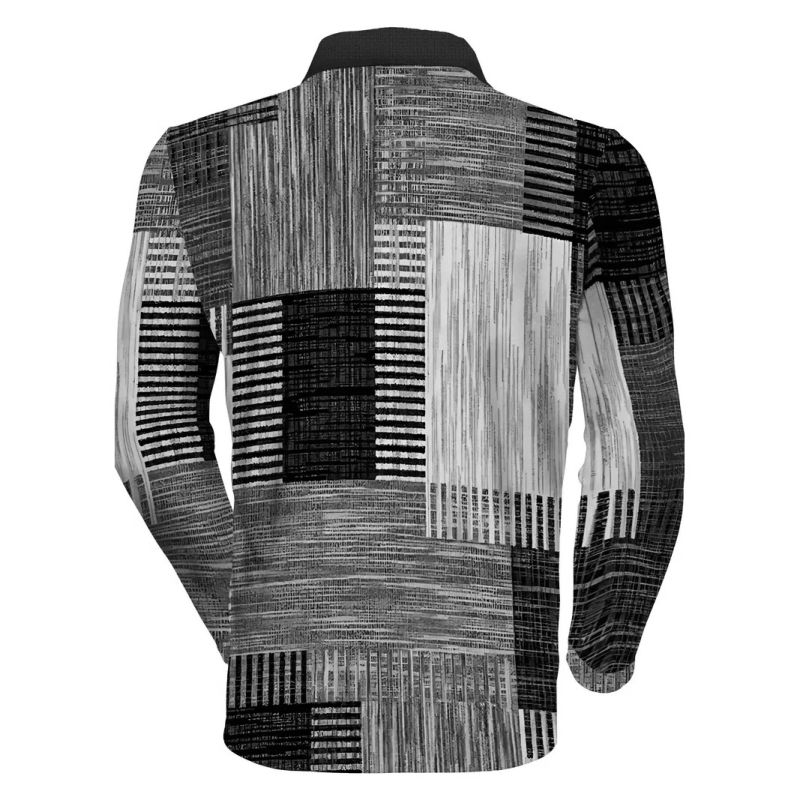 Eiropas un Amerikas AliExpress pārrobežu krāsu ģeometrisko līniju 3D drukāšanas vīriešu ielu modes brīvs rāvējslēdzēja polo krekls