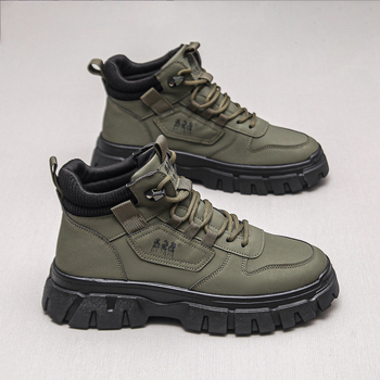 Μπότες Martin για άνδρες, μεγάλες σε μέγεθος, μοντέρνες, ψηλοτάκουνες, μαύρες, αδιάβροχες, με χοντρό πάτο, αντιολισθητικές, ανθεκτικές στη φθορά, βρετανικές ανδρικές μπότες, για όλες τις χρήσεις.