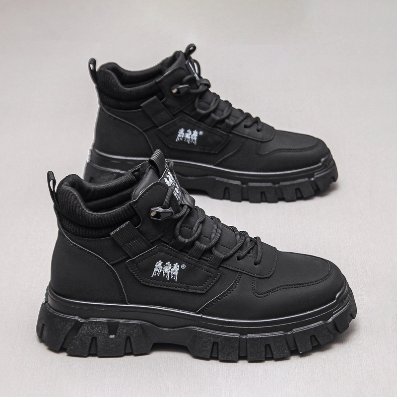 Μπότες Martin για άνδρες, μεγάλες σε μέγεθος, μοντέρνες, ψηλοτάκουνες, μαύρες, αδιάβροχες, με χοντρό πάτο, αντιολισθητικές, ανθεκτικές στη φθορά, βρετανικές ανδρικές μπότες, για όλες τις χρήσεις.