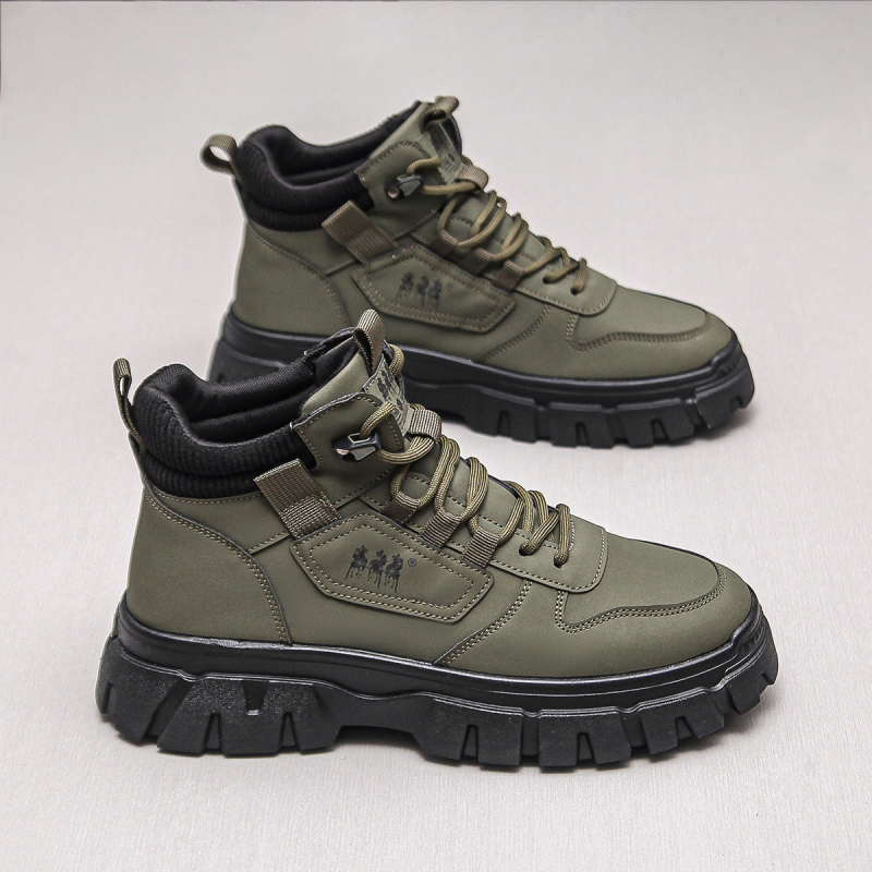 Μπότες Martin για άνδρες, μεγάλες σε μέγεθος, μοντέρνες, ψηλοτάκουνες, μαύρες, αδιάβροχες, με χοντρό πάτο, αντιολισθητικές, ανθεκτικές στη φθορά, βρετανικές ανδρικές μπότες, για όλες τις χρήσεις.