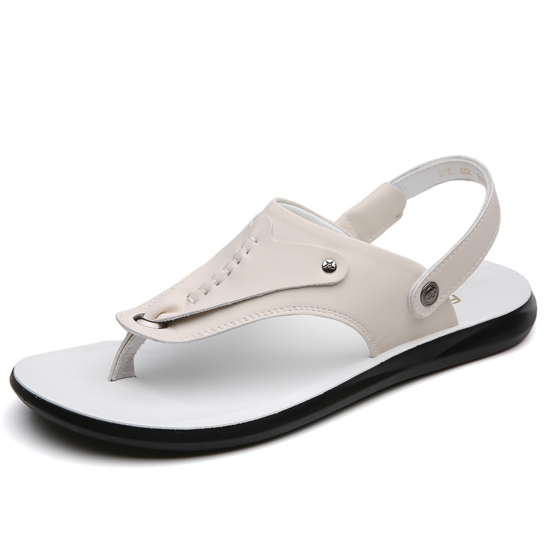 Ljetne kožne sandale 2024., neklizajuće, mekano dno, prozračne, lagane, univerzalne, jednostavne mladenačke muške cipele za plažu, plus veličina 48