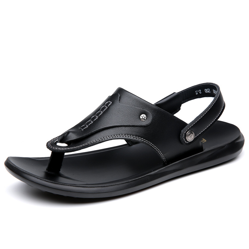 Ljetne kožne sandale 2024., neklizajuće, mekano dno, prozračne, lagane, univerzalne, jednostavne mladenačke muške cipele za plažu, plus veličina 48