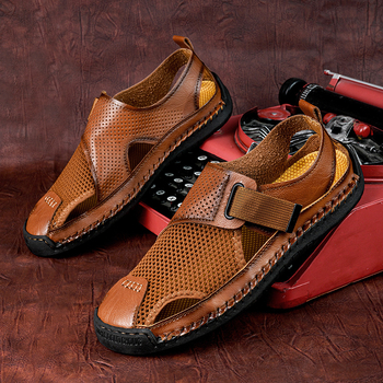 Ljetne sandale, nove ležerne, veće veličine, cipele za plažu, prozračne, mrežaste, univerzalne, muške, lijene cipele za noge