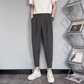 Ανδρικό παντελόνι αστραγάλου, φθινοπωρινό, μεταξωτό παντελόνι πάγου, μέχρι τον αστράγαλο, casual, all-match, internet trendy, μάρκας Velcro, Harlan, φοιτητικό μικρό παντελόνι western, ανδρικό