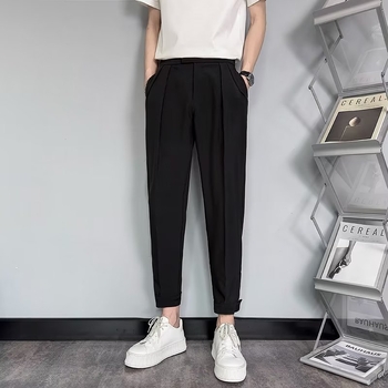 Ανδρικό παντελόνι αστραγάλου, φθινοπωρινό, μεταξωτό παντελόνι πάγου, μέχρι τον αστράγαλο, casual, all-match, internet trendy, μάρκας Velcro, Harlan, φοιτητικό μικρό παντελόνι western, ανδρικό