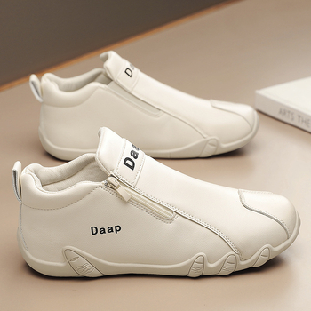 Мъжки обувки Пролет и есен 2025 Нови високи ежедневни кожени обувки Мъжки работни обувки Модерни универсални обувки за туризъм на открито