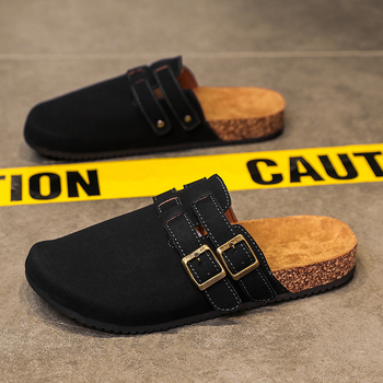 Férfi félpapucs, tavaszi, bebújós, parafa, páros, Birkenneth szandál, plus 47-es méret, irodai, hétköznapi, baotou szandál
