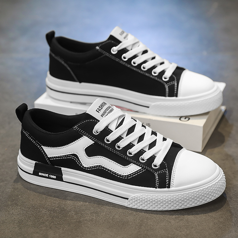 Мъжки платнени обувки, нови пролетни неплъзгащи се спортни обувки за борд, дишащи с мека подметка, универсални ежедневни мъжки обувки за лятото