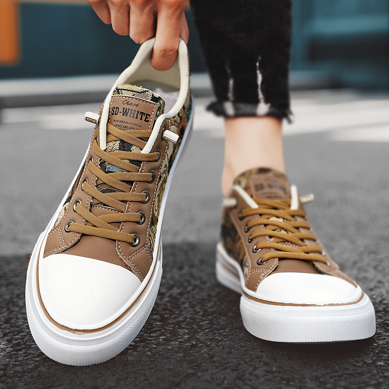 Platnene muške cipele, jesenske prozračne ležerne, trendi brendirane niske platnene cipele, muške moderne sportske ravne tenisice