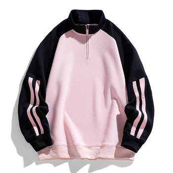 Bărbați pulover cu jumătate de fermoar primăvara și toamna la modă de brand all-match lejer culoare asortată guler cu mânecă lungă topuri polo cămașă la modă