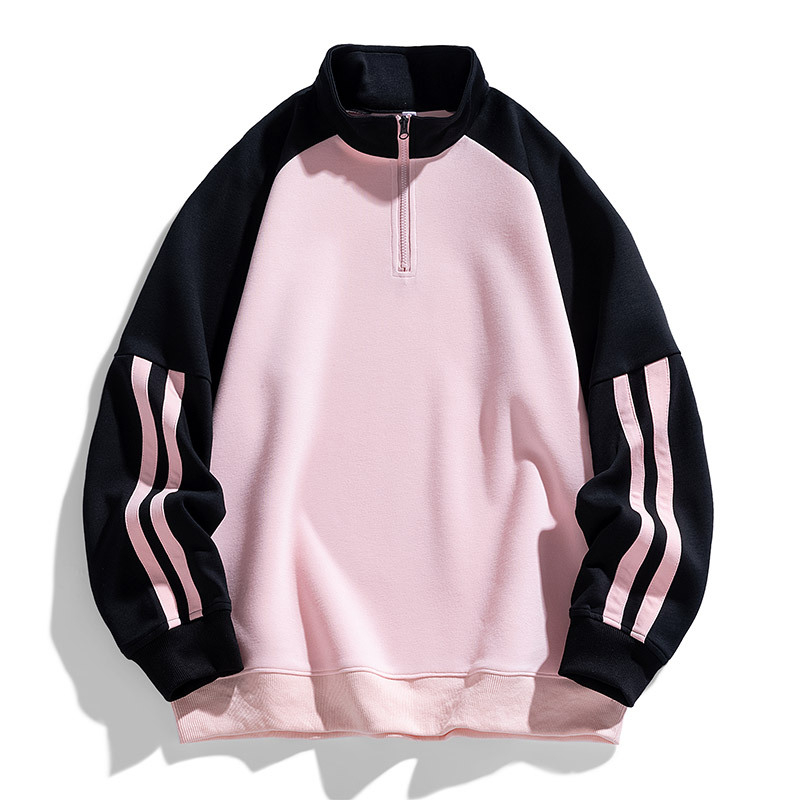 Bărbați pulover cu jumătate de fermoar primăvara și toamna la modă de brand all-match lejer culoare asortată guler cu mânecă lungă topuri polo cămașă la modă