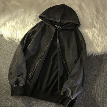 За да картографирате примерните жилетки, комплект от 400 г силно изпрани стари якета с качулка и цип с дълъг ръкав, свободни размери за мъже и жени.