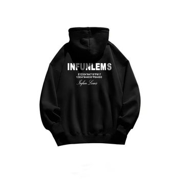 Мъжки суитшърт с качулка, нов есенно-зимен, с поларена подплата, топъл американски стил, модерен дизайн, с принт на букви, студентско яке