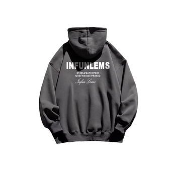 Мъжки суитшърт с качулка, нов есенно-зимен, с поларена подплата, топъл американски стил, модерен дизайн, с принт на букви, студентско яке