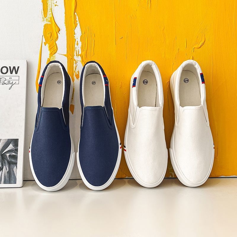 Beijiang Wolf Pantofi de pânză de vară noi Slip-on Pantofi pentru bărbați Ediție studențească Pantofi albi ușori și respirabili Pantofi vechi din pânză de Beijing