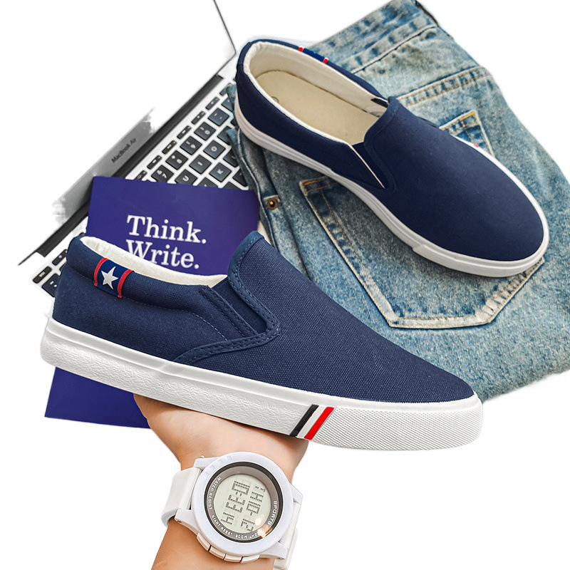 Beijiang Wolf Pantofi de pânză de vară noi Slip-on Pantofi pentru bărbați Ediție studențească Pantofi albi ușori și respirabili Pantofi vechi din pânză de Beijing